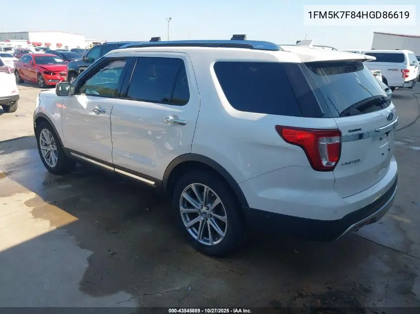 1FM5K7F84HGD86619 2017 Ford Explorer Limited