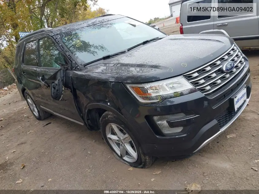 1FM5K7D89HGA09402 2017 Ford Explorer Xlt
