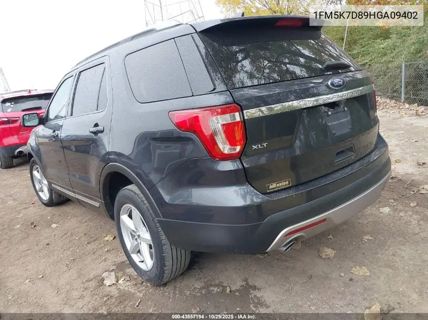1FM5K7D89HGA09402 2017 Ford Explorer Xlt