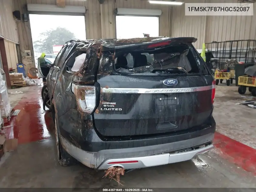 1FM5K7F87HGC52087 2017 Ford Explorer Limited