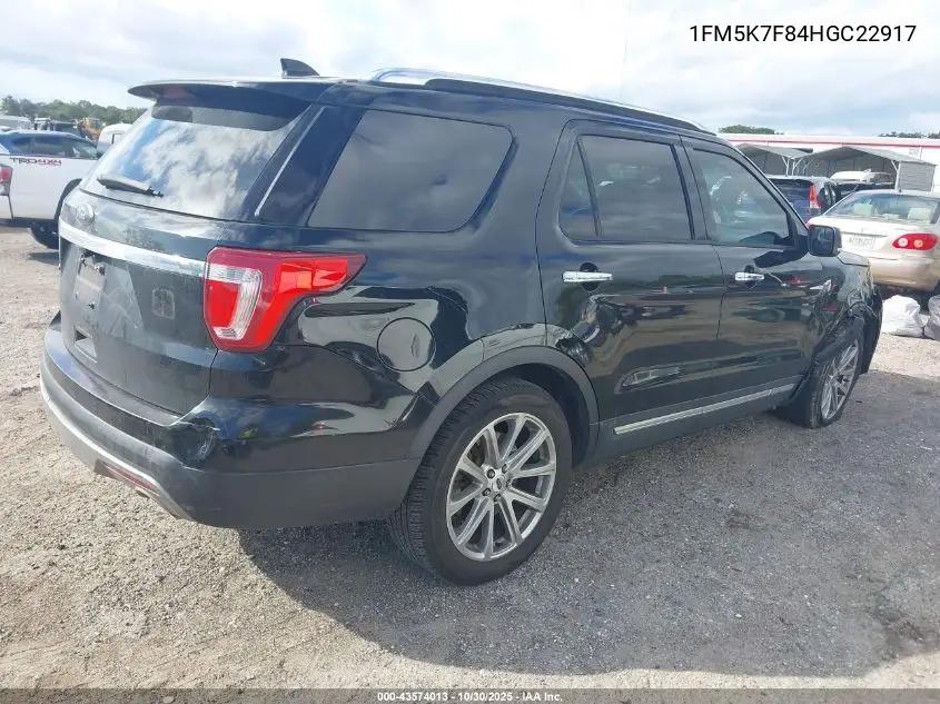 1FM5K7F84HGC22917 2017 Ford Explorer Limited