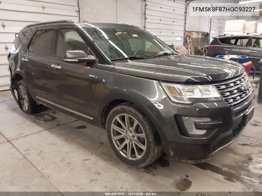 1FM5K8F87HGC93227 2017 Ford Explorer Limited