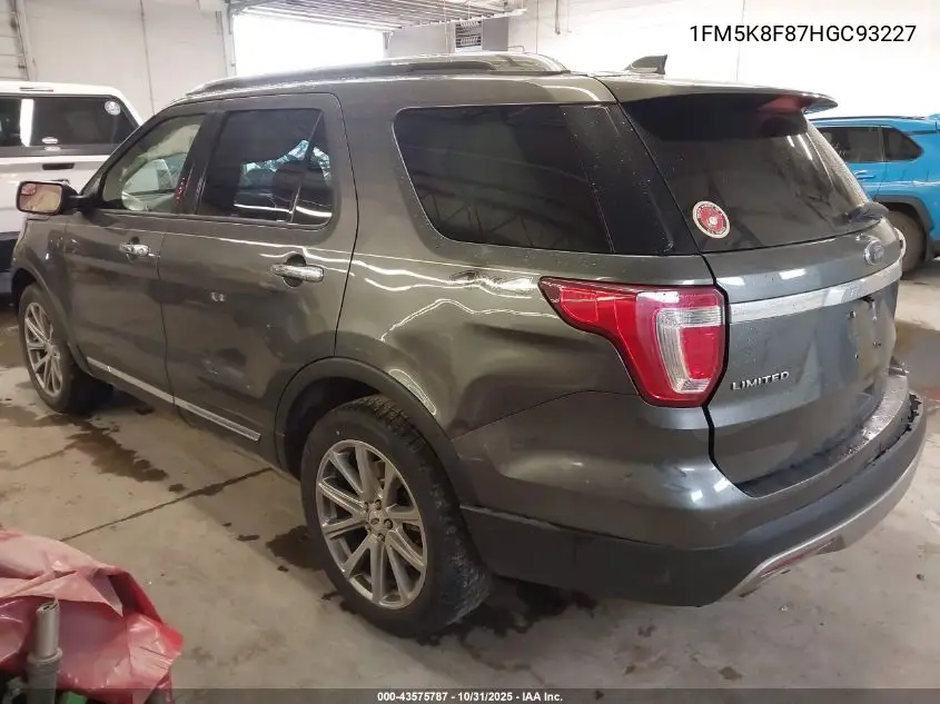 1FM5K8F87HGC93227 2017 Ford Explorer Limited
