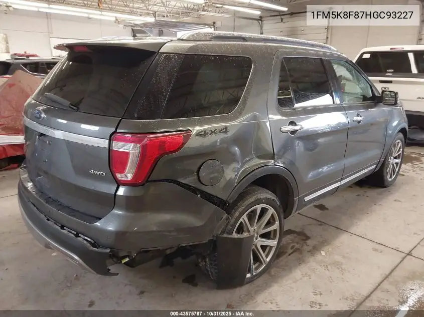 1FM5K8F87HGC93227 2017 Ford Explorer Limited