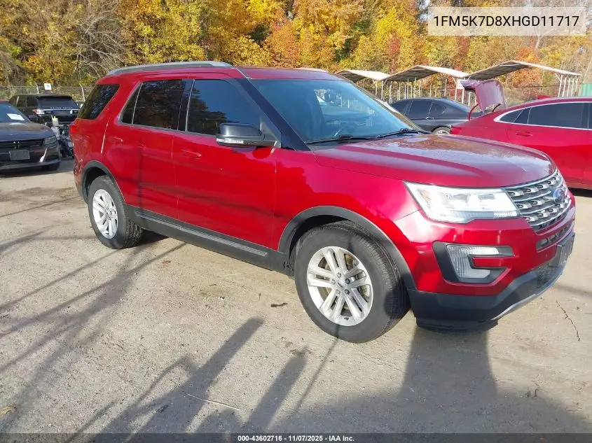 1FM5K7D8XHGD11717 2017 Ford Explorer Xlt