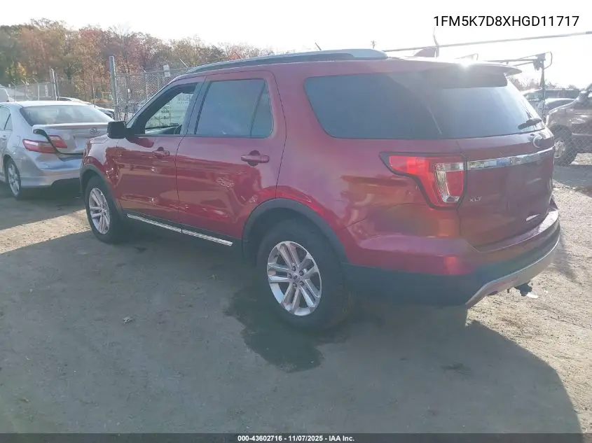 1FM5K7D8XHGD11717 2017 Ford Explorer Xlt