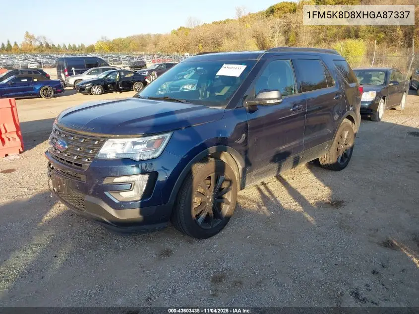 1FM5K8D8XHGA87337 2017 Ford Explorer Xlt