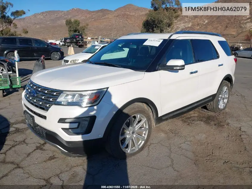 1FM5K8FH3HGA62079 2017 Ford Explorer Limited