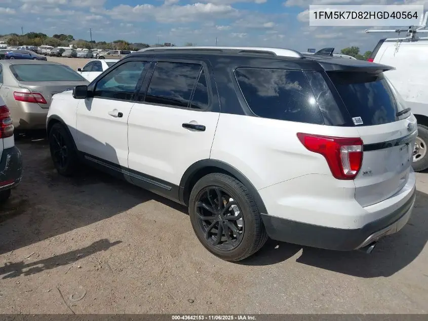 1FM5K7D82HGD40564 2017 Ford Explorer Xlt