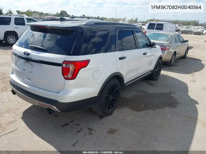 1FM5K7D82HGD40564 2017 Ford Explorer Xlt