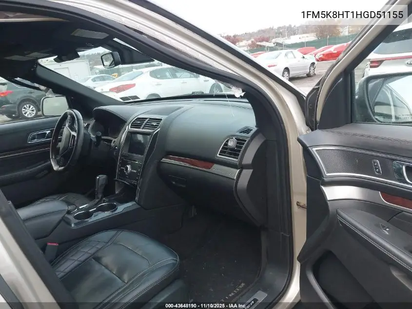 1FM5K8HT1HGD51155 2017 Ford Explorer Platinum