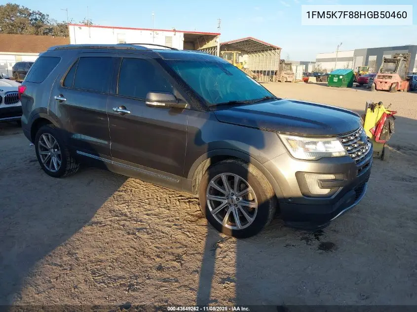 1FM5K7F88HGB50460 2017 Ford Explorer Limited