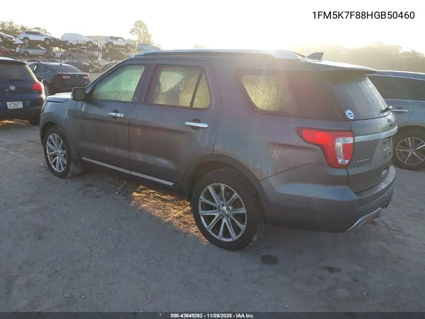 1FM5K7F88HGB50460 2017 Ford Explorer Limited