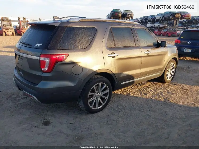 1FM5K7F88HGB50460 2017 Ford Explorer Limited