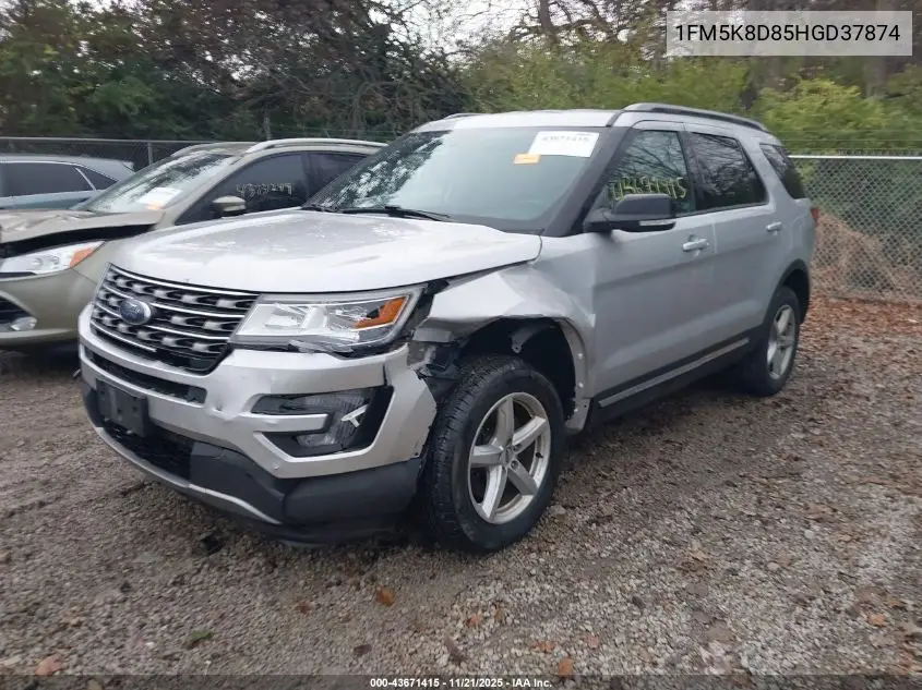 1FM5K8D85HGD37874 2017 Ford Explorer Xlt