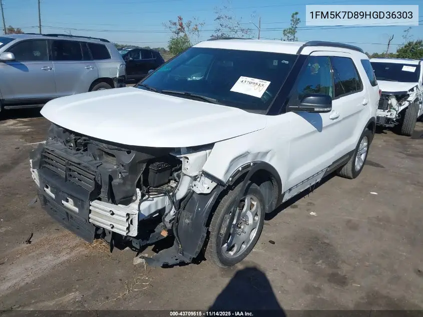1FM5K7D89HGD36303 2017 Ford Explorer Xlt