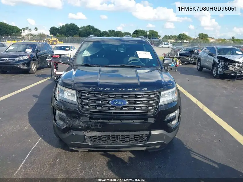1FM5K7D80HGD96051 2017 Ford Explorer Xlt