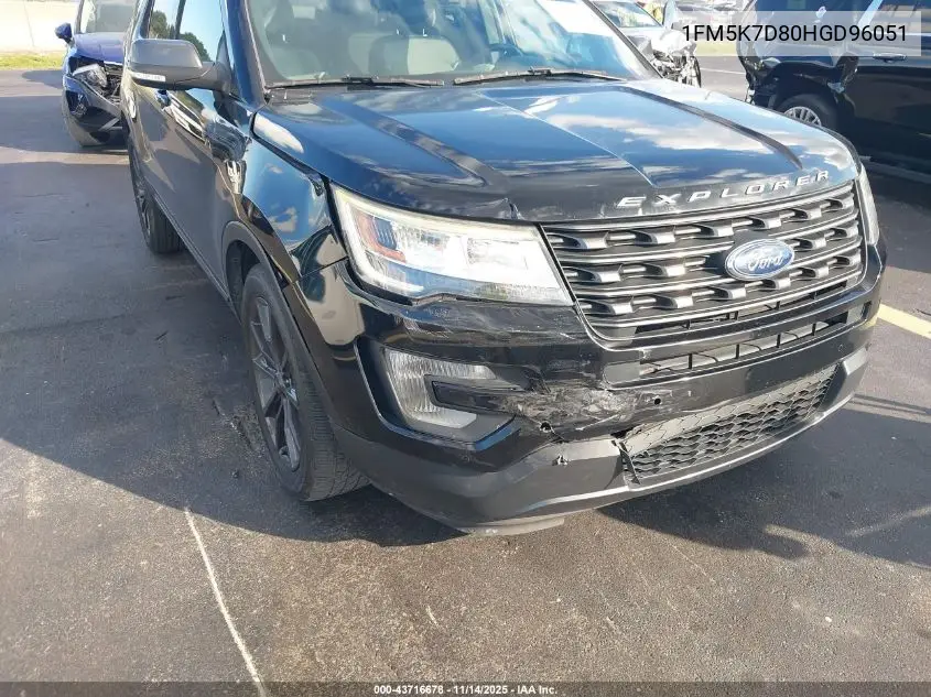 1FM5K7D80HGD96051 2017 Ford Explorer Xlt