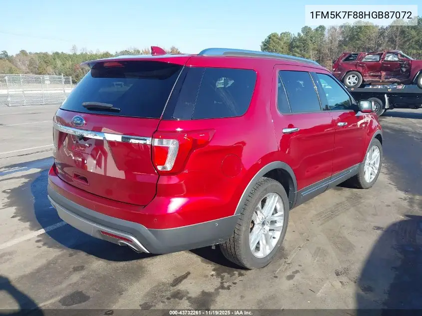 1FM5K7F88HGB87072 2017 Ford Explorer Limited