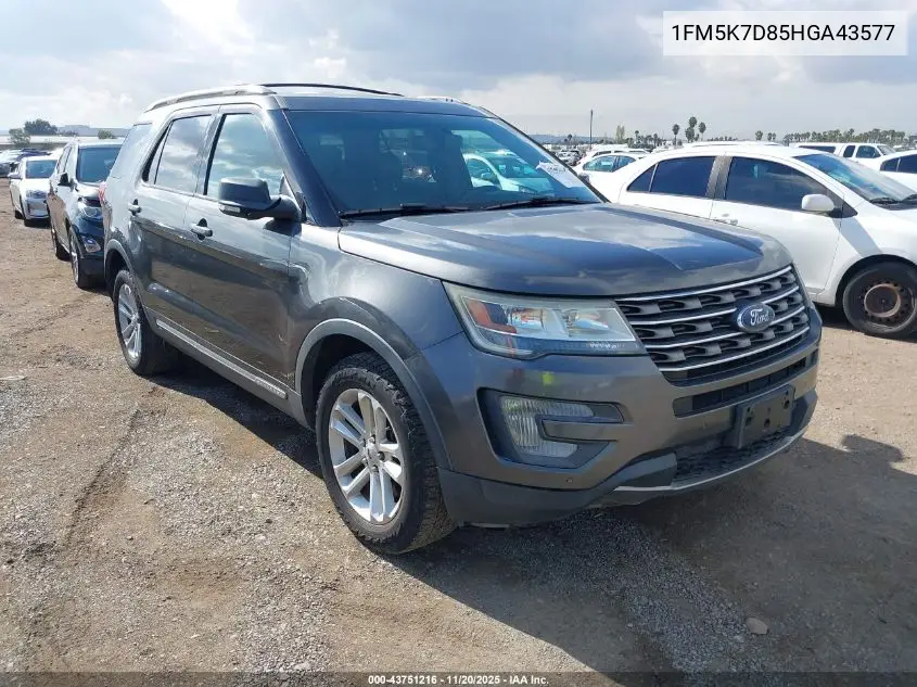 1FM5K7D85HGA43577 2017 Ford Explorer Xlt