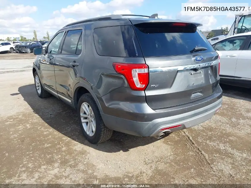 1FM5K7D85HGA43577 2017 Ford Explorer Xlt