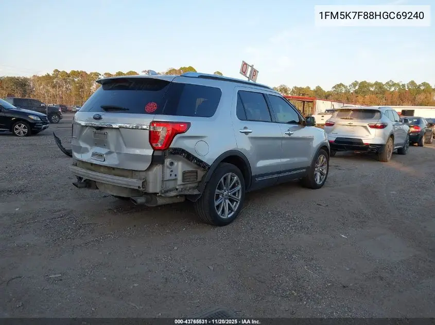 1FM5K7F88HGC69240 2017 Ford Explorer Limited