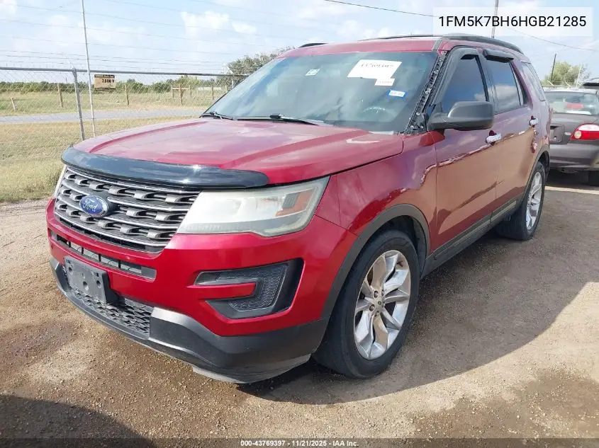 1FM5K7BH6HGB21285 2017 Ford Explorer