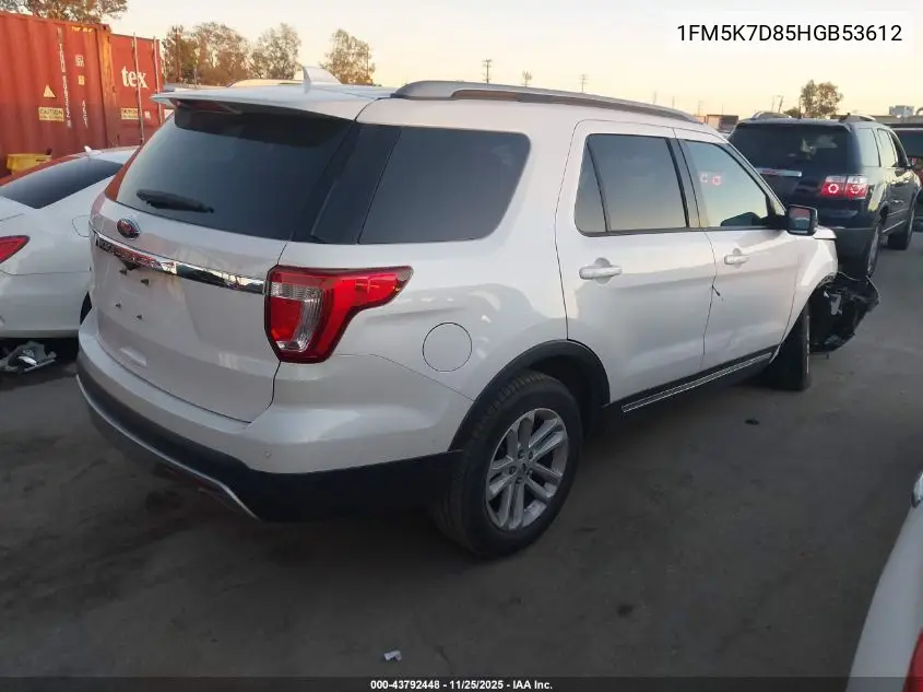1FM5K7D85HGB53612 2017 Ford Explorer Xlt