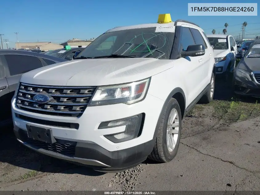 1FM5K7D88HGE24260 2017 Ford Explorer Xlt