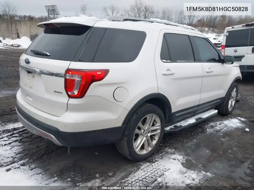 1FM5K8D81HGC50828 2017 Ford Explorer Xlt