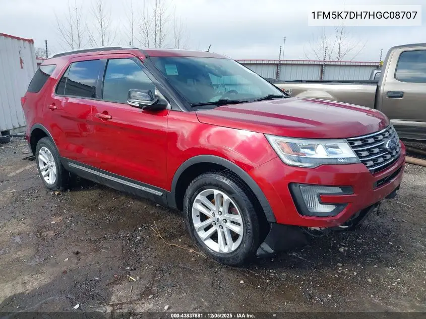 1FM5K7DH7HGC08707 2017 Ford Explorer Xlt