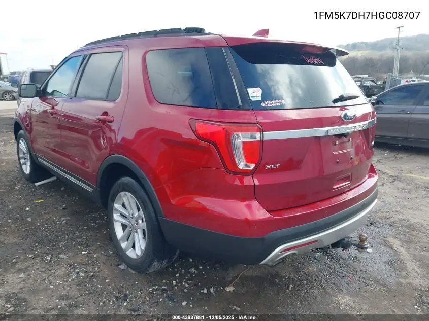 1FM5K7DH7HGC08707 2017 Ford Explorer Xlt