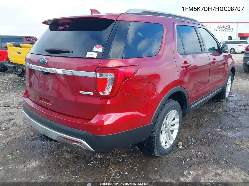 1FM5K7DH7HGC08707 2017 Ford Explorer Xlt
