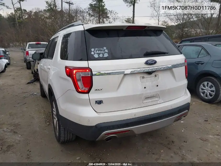 1FM5K7D87HGD11786 2017 Ford Explorer Xlt