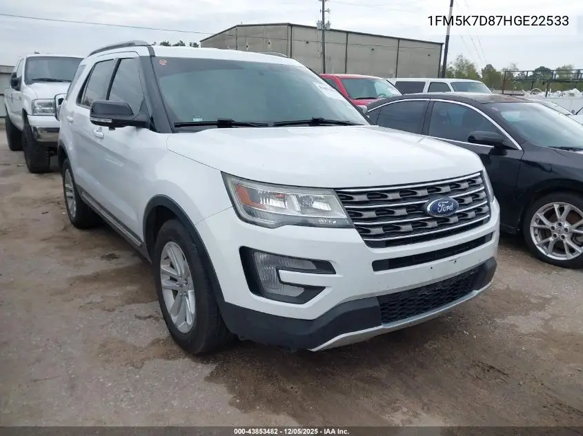 1FM5K7D87HGE22533 2017 Ford Explorer Xlt