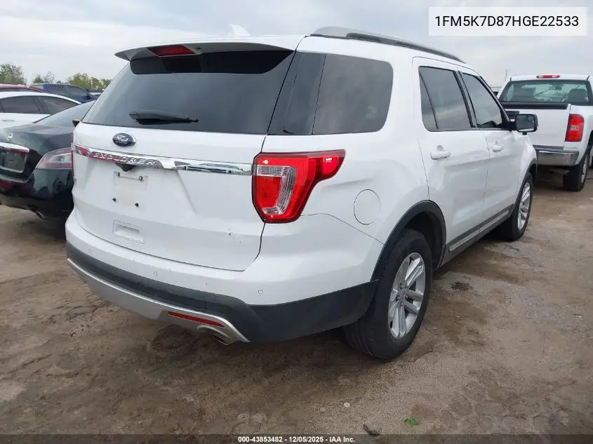 1FM5K7D87HGE22533 2017 Ford Explorer Xlt