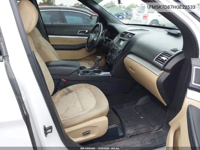 1FM5K7D87HGE22533 2017 Ford Explorer Xlt