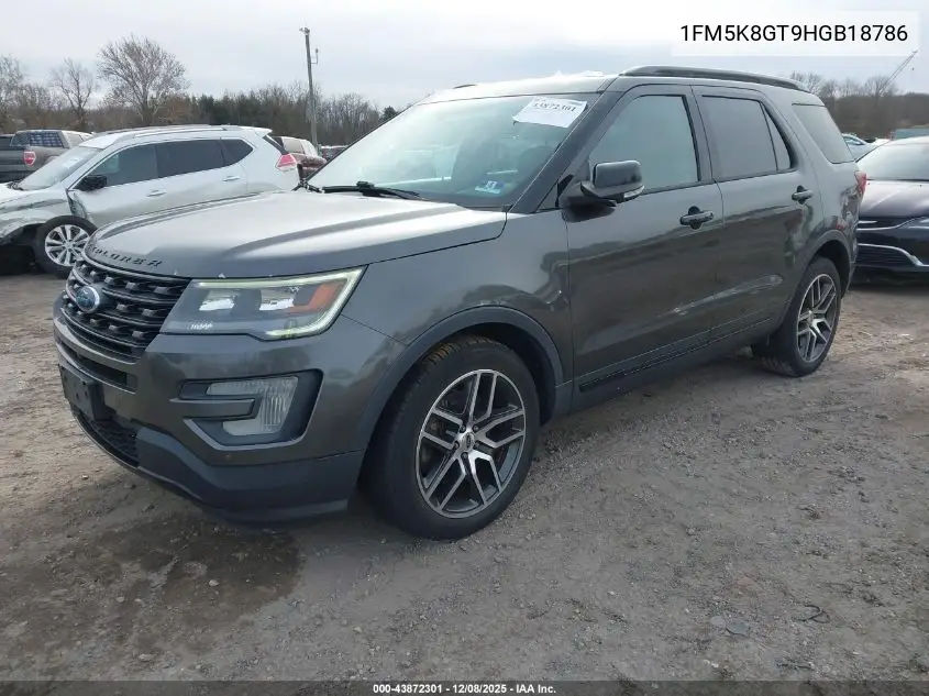 1FM5K8GT9HGB18786 2017 Ford Explorer Sport