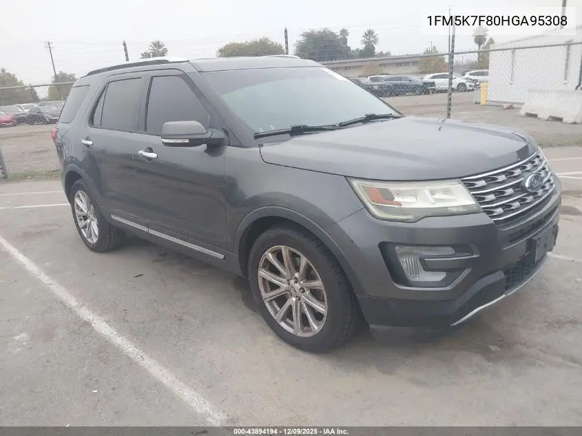 1FM5K7F80HGA95308 2017 Ford Explorer Limited