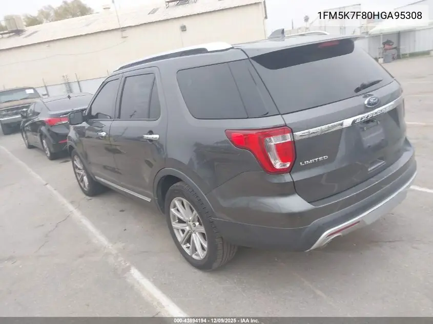 1FM5K7F80HGA95308 2017 Ford Explorer Limited