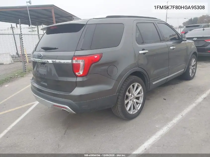 1FM5K7F80HGA95308 2017 Ford Explorer Limited