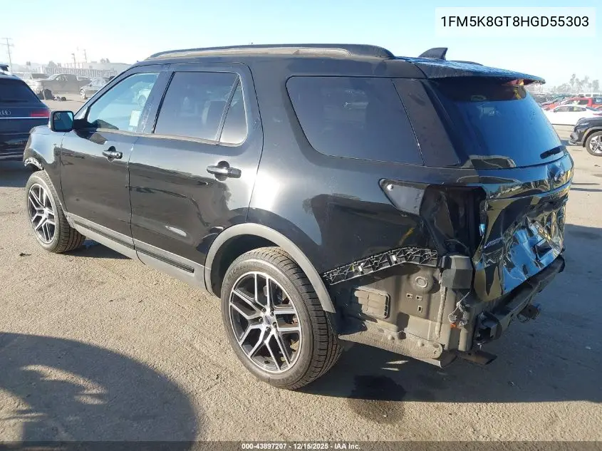 1FM5K8GT8HGD55303 2017 Ford Explorer Sport