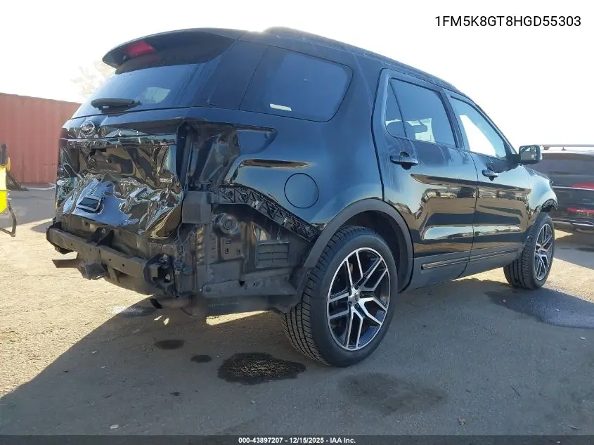 1FM5K8GT8HGD55303 2017 Ford Explorer Sport