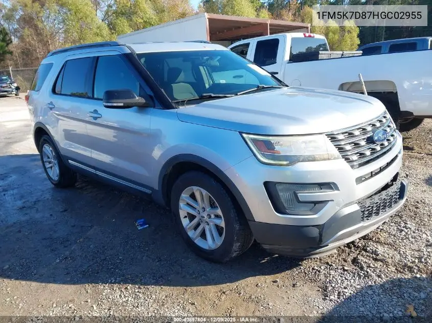 1FM5K7D87HGC02955 2017 Ford Explorer Xlt