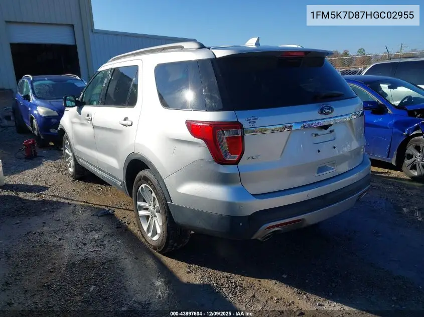 1FM5K7D87HGC02955 2017 Ford Explorer Xlt