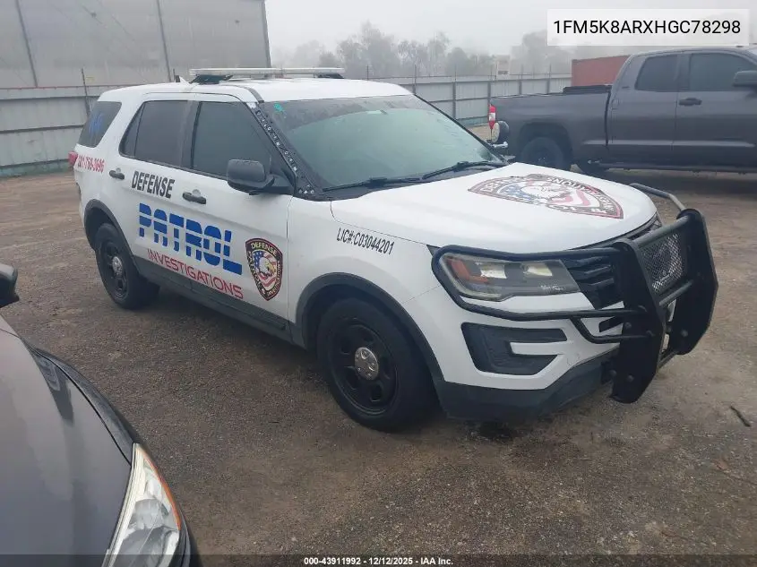1FM5K8ARXHGC78298 2017 Ford Utility Police Interceptor
