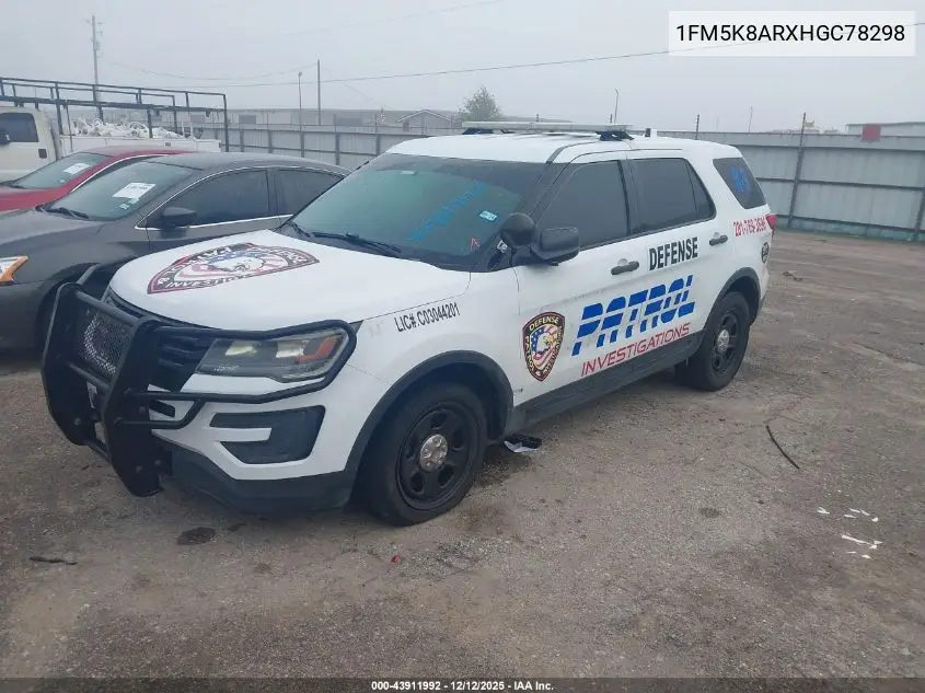 1FM5K8ARXHGC78298 2017 Ford Utility Police Interceptor