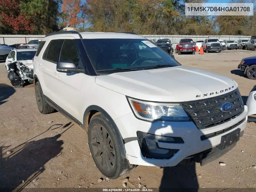 1FM5K7D84HGA01708 2017 Ford Explorer Xlt