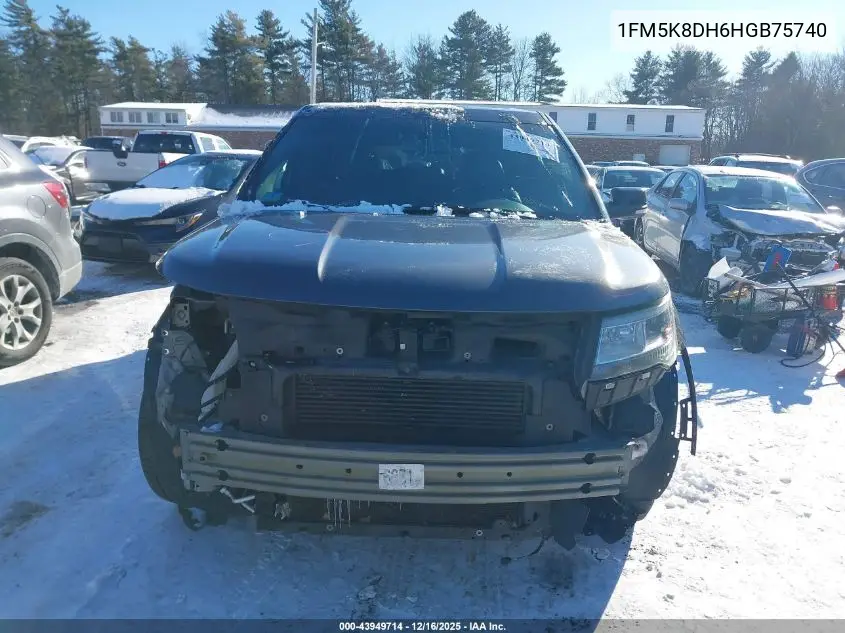 1FM5K8DH6HGB75740 2017 Ford Explorer Xlt