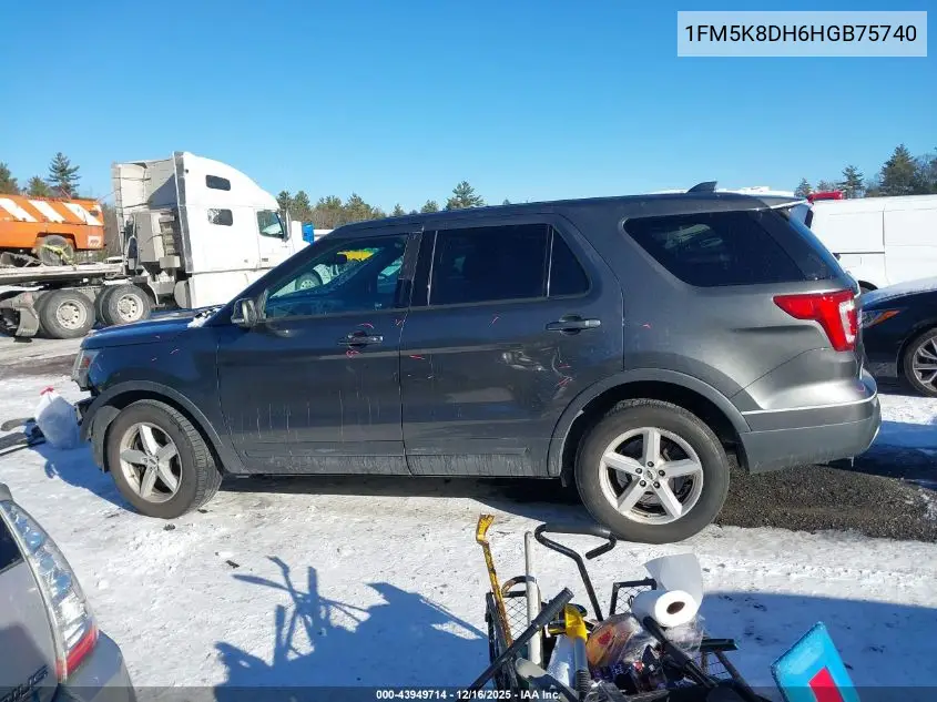 1FM5K8DH6HGB75740 2017 Ford Explorer Xlt